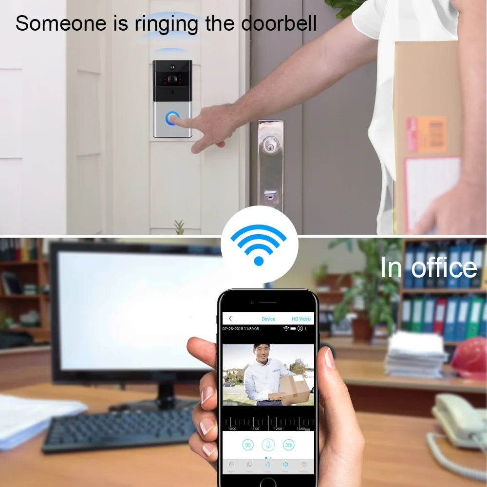 All-new WIFI Ring Video Doorbell 1080P HD Video Improved Motion Detection Easy Installation Wireless Video Doorbell