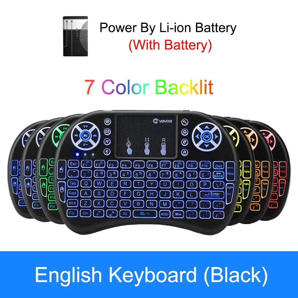 VONTAR i8 Wireless Keyboard Russian English Hebrew Version i8+ 2.4GHz  Air Mouse Touchpad Handheld for Android TV BOX  Mini PC