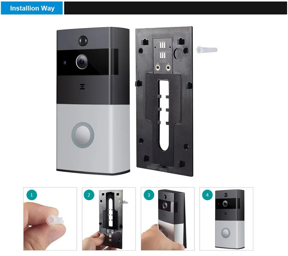 All-new WIFI Ring Video Doorbell 1080P HD Video Improved Motion Detection Easy Installation Wireless Video Doorbell