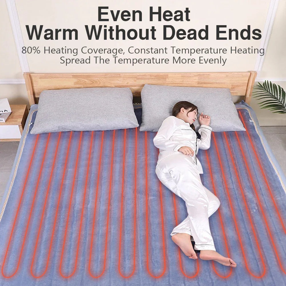 220V Electric Blanket Sheet Intelligent Control Thicken Security Electric Heating Thermostat Blanket Body Warm Electric Mattress