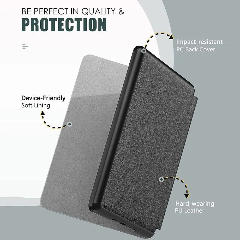 10/11th Generation 6-6.8 inch e-Reader Case Auto Sleep/Wake Leather Protective Shell Shockproof for Kindle Paperwhite 1/2/3/4/5