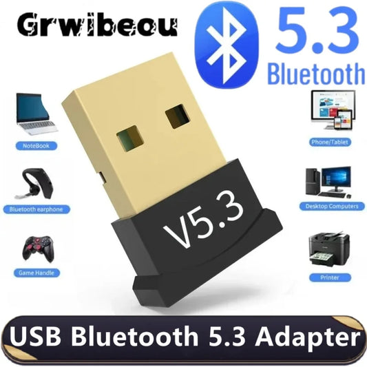 USB Bluetooth 5.3 Adapter Wireless Bluetooth 5.1 Dongle Adapter for PC Laptop Wireless Speaker Audio Receiver USB Transmitter