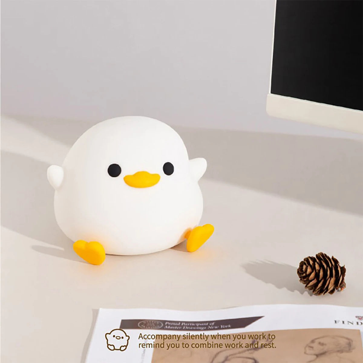 Touch Sensor Timing USB Rechargeable LED Night Light Cute Duck Cartoon Animals Silicone Lamp for Children Kid for Birthday Gifts