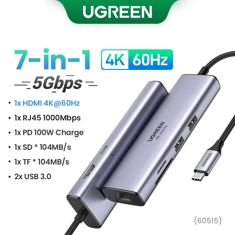 UGREEN Dual HDMI USB HUB 8K HDMI Adapter 10 in 1 Splitter with RJ45 USB 3.0 PD 100W Dock for MacBook Pro Air M2 M1 USB C HUB